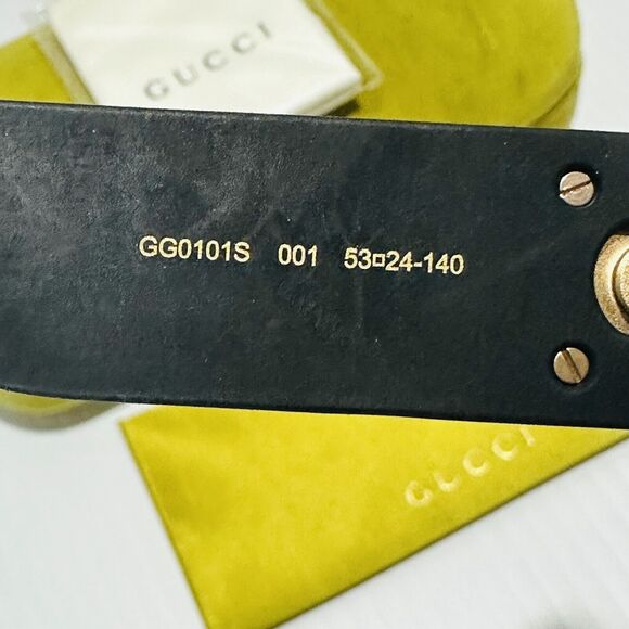 Gucci GG0101S 001 53mm Round Sunglasses Matte Black Gradient Lens NWT $465 - Picture 11 of 15